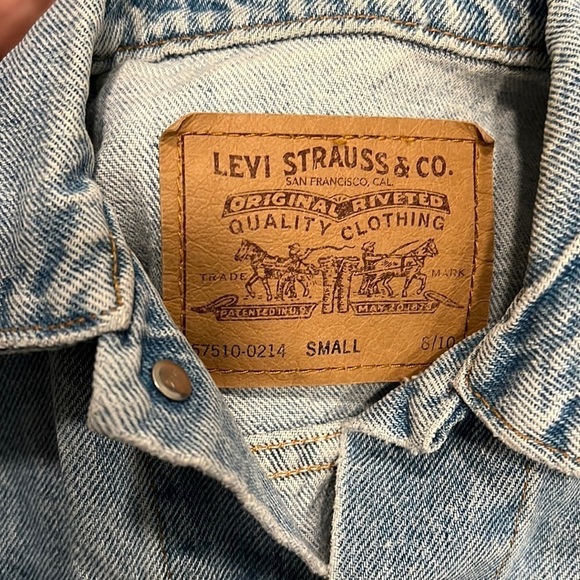 Vintage Levi’s Orange Tab Distressed Jean Trucker Jacket Size S - Picture 7 of 11
